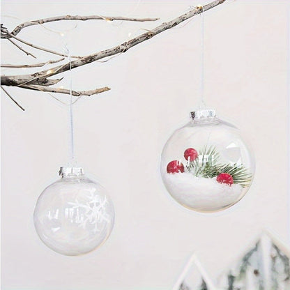 Palline di Natale Decorative Trasparenti in Plastica – Set di Sfere da Craft
