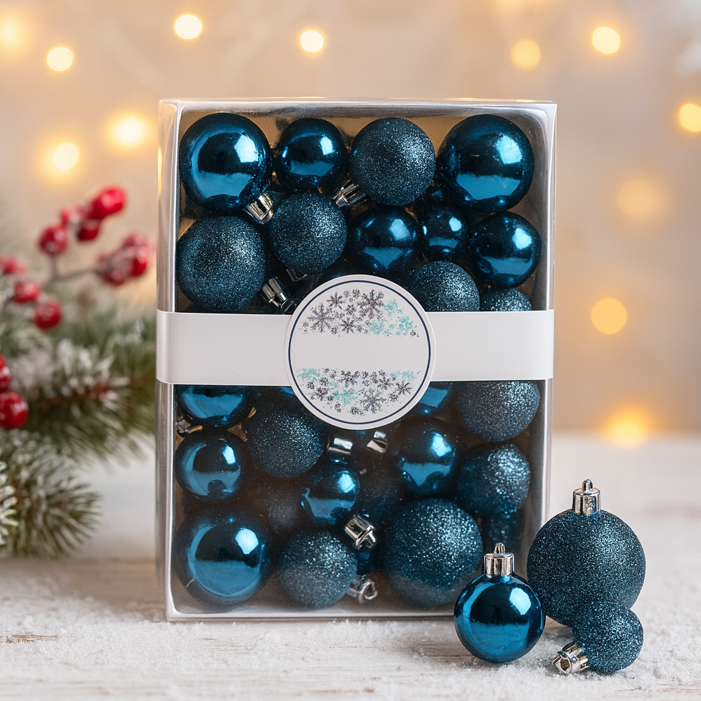 Palline di Natale in Plastica Set Decorazioni Natalizie Classiche per Albero