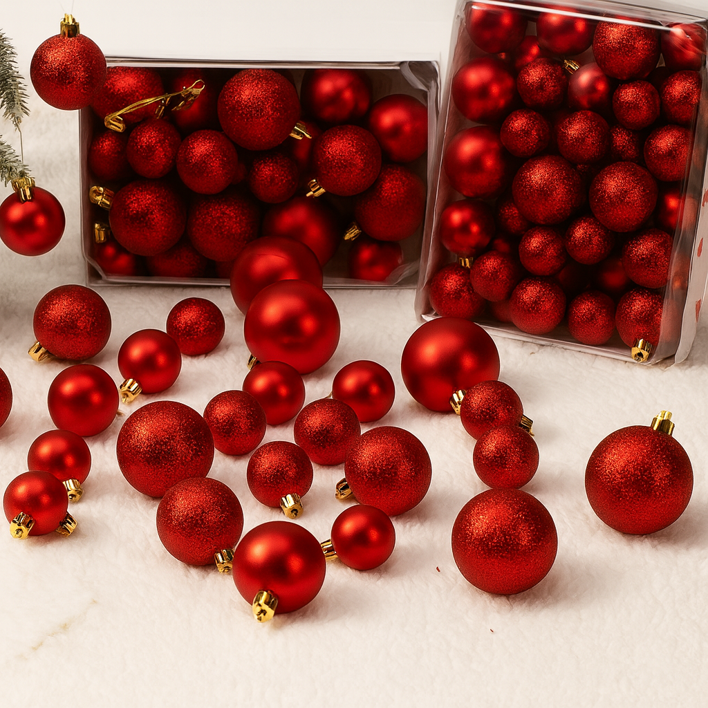 Palline di Natale in Plastica Set Decorazioni Natalizie Classiche per Albero