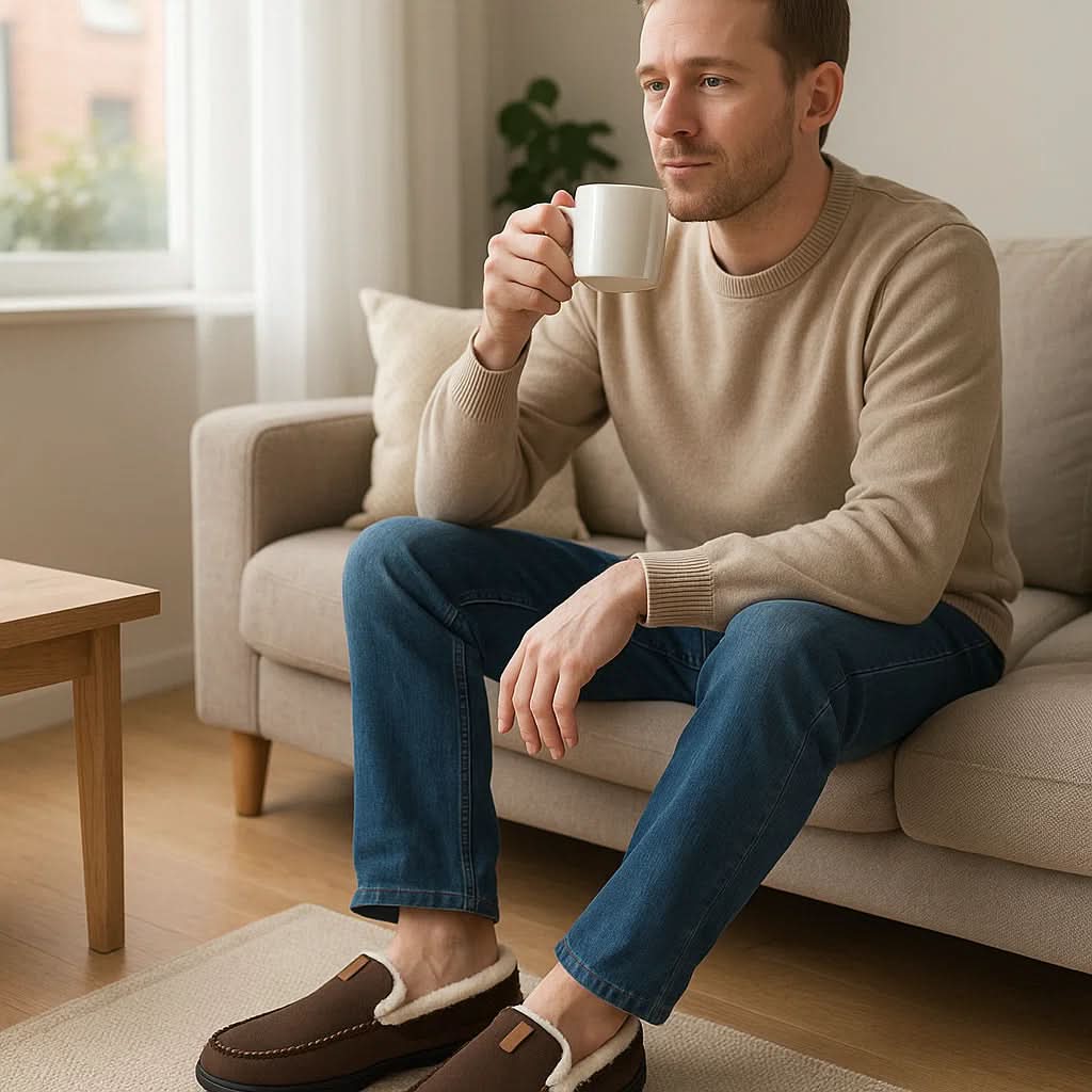 TERRAWOOL – Scarpe da uomo slip-on calde realizzate in lana sintetica