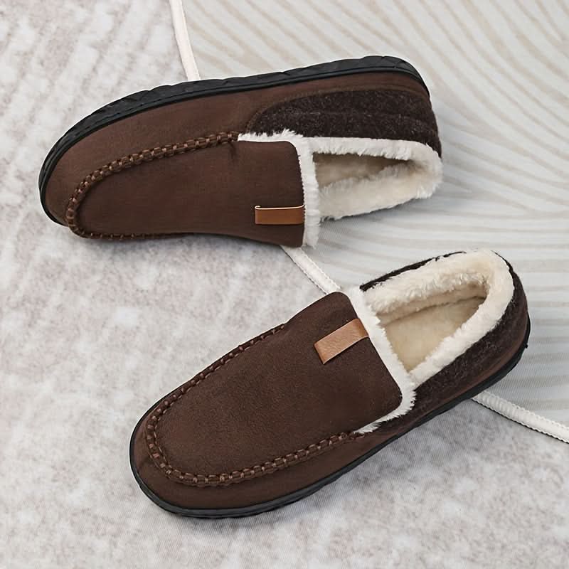 TERRAWOOL – Scarpe da uomo slip-on calde realizzate in lana sintetica