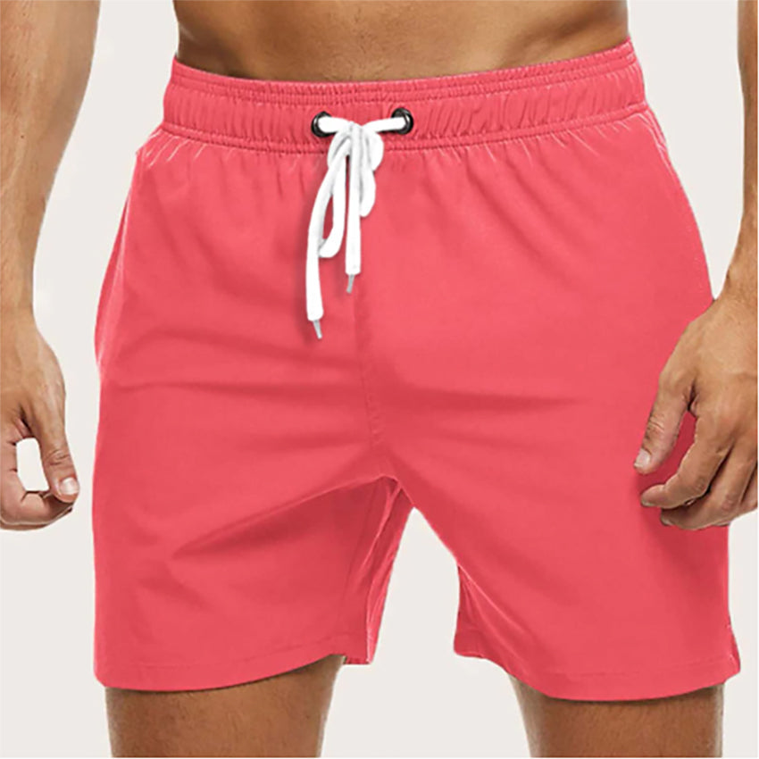 Pantaloncini da bagno da uomo in tessuto ad asciugatura rapida con vita elastica