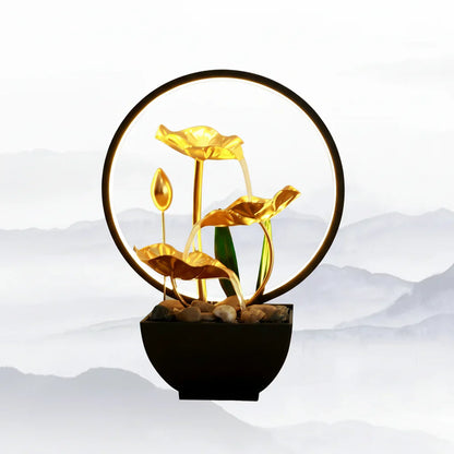 FLOWVITA – Fontana da tavolo USB con LED e pietre naturali per momenti di relax