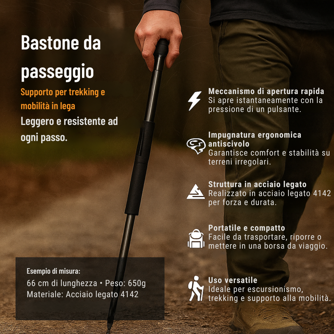 Bastone da Passeggio in Lega – Aiuto per Trekking e Mobilità