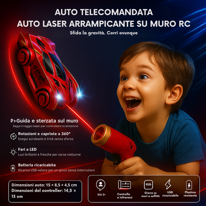 Auto Telecomandata a Parete con Laser – Giocattolo RC da Corsa