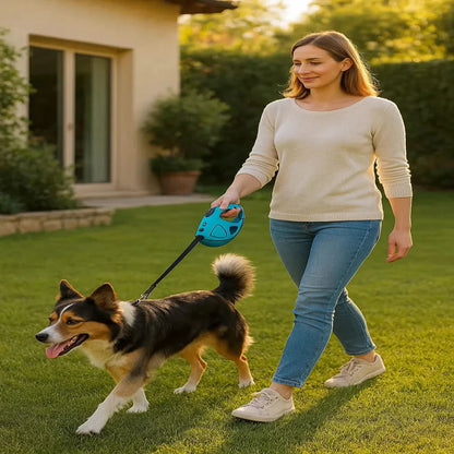 CONTROLLITE Guinzaglio automatico per cani con luce LED e manico ergonomico antiscivolo