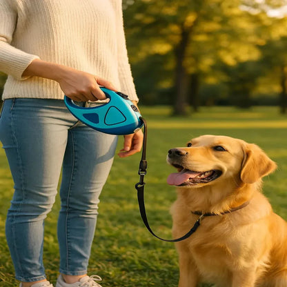 CONTROLLITE Guinzaglio automatico per cani con luce LED e manico ergonomico antiscivolo