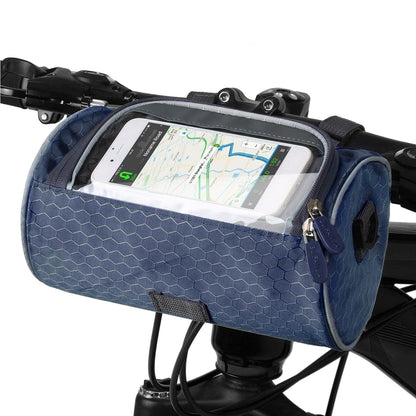 Borsa da manubrio pratica per bicicletta con porta-smartphone e materiale resistente all'acqua