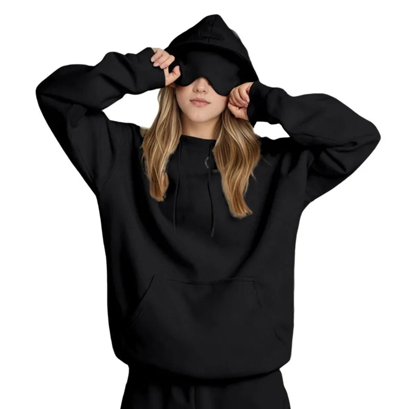 Felpa con Cappuccio da Viaggio Incognito™ da Donna – Comfort Assoluto & Mascherina Integrata