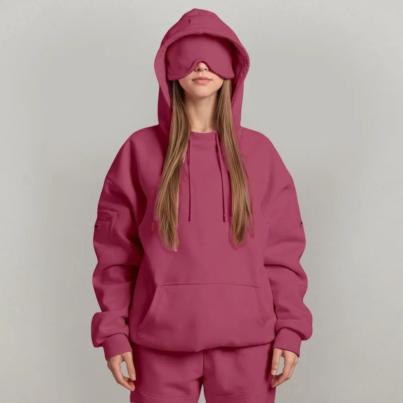 Felpa con Cappuccio da Viaggio Incognito™ da Donna – Comfort Assoluto & Mascherina Integrata