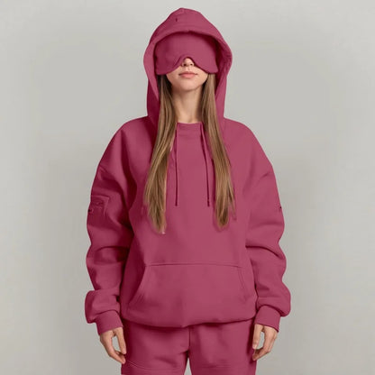 Felpa con Cappuccio da Viaggio Incognito™ da Donna – Comfort Assoluto & Mascherina Integrata