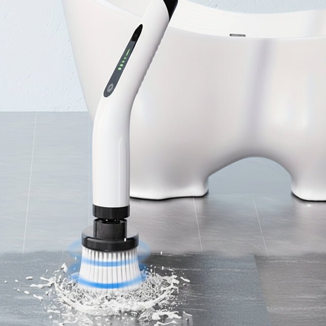 SPINFLEX – Spazzola per la pulizia senza fili con manico telescopico e 7 testine intercambiabili