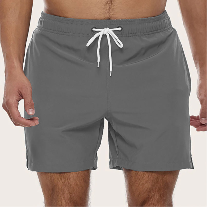 Pantaloncini da bagno da uomo in tessuto ad asciugatura rapida con vita elastica