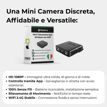 Mini Telecamera Spia | Sorveglianza Discreta, Visione Notturna & Rilevamento del Movimento – EliteVision