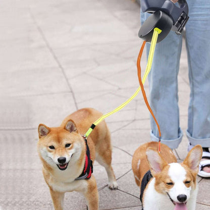 PROPET DUO - Guinzaglio retrattile per due cani con torcia integrata