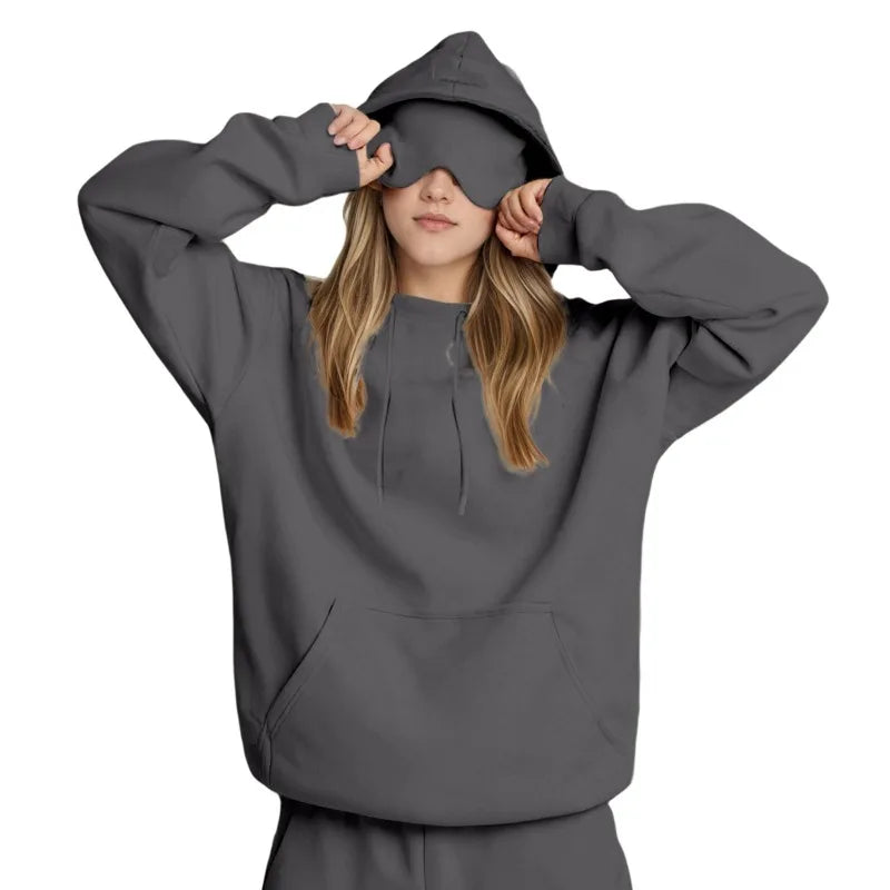 Felpa con Cappuccio da Viaggio Incognito™ da Donna – Comfort Assoluto & Mascherina Integrata