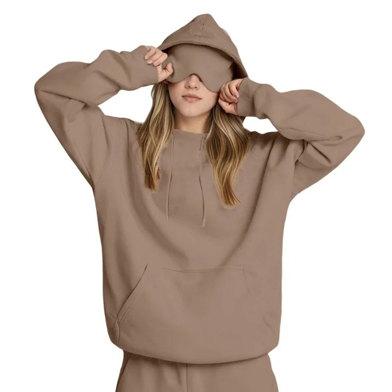 Felpa con Cappuccio da Viaggio Incognito™ da Donna – Comfort Assoluto & Mascherina Integrata