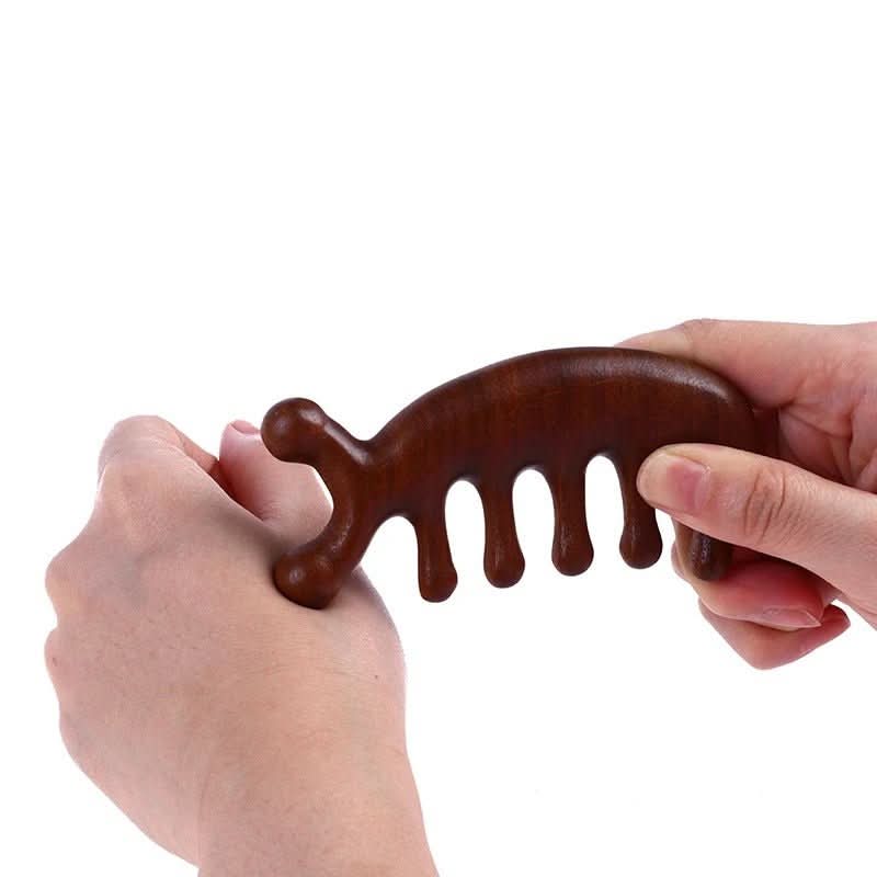 Calmcomb - Pettine massaggiante in legno di sandalo di lusso | Antistatico e ideale per la cura dei capelli e per massaggiare il cuoio capelluto
