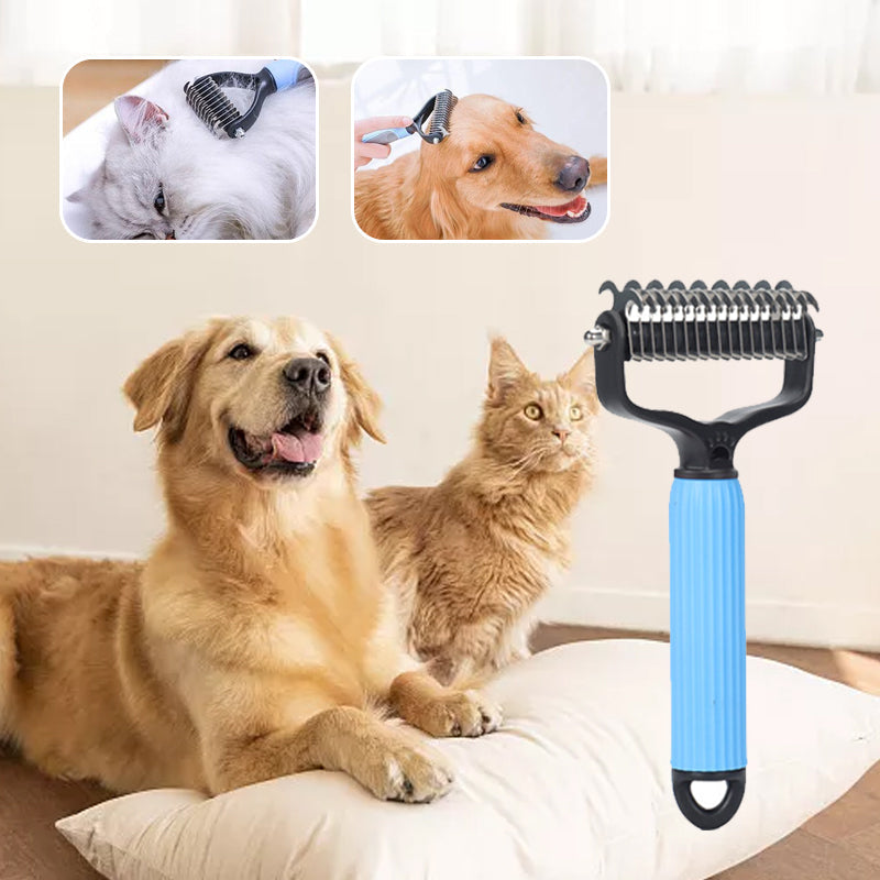 FurEase spazzola in uso su un cane