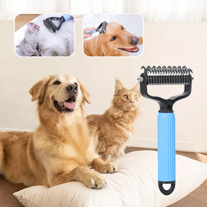 FurEase spazzola in uso su un cane