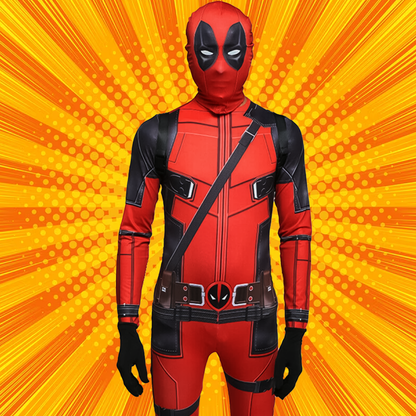 Costume di Deadpool per bambini – Tuta da cosplay per bambini – Costume per la festa del Giorno del Bambino (ispirato alla serie Marvel)
