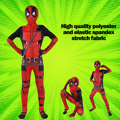 Costume di Deadpool per bambini – Tuta da cosplay per bambini – Costume per la festa del Giorno del Bambino (ispirato alla serie Marvel)