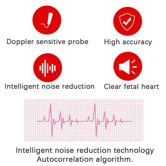 Doppler fetale per il monitoraggio della frequenza cardiaca con rilevatore acustico