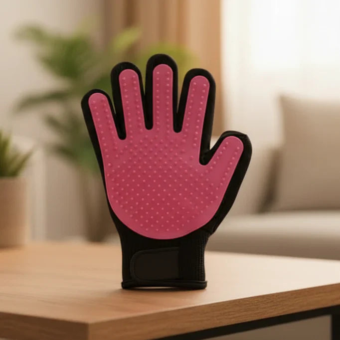 PETCAREGLOVE - guanto per la toelettatura e la rimozione delicata del pelo da gatti e cani
