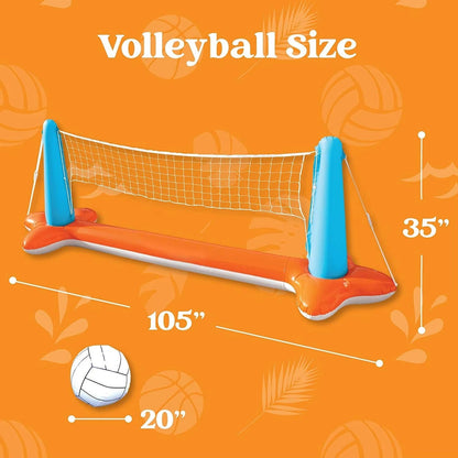 Rete gonfiabile da pallavolo per piscina, giochi da piscina per bambini e adulti, inclusi canestri da basket