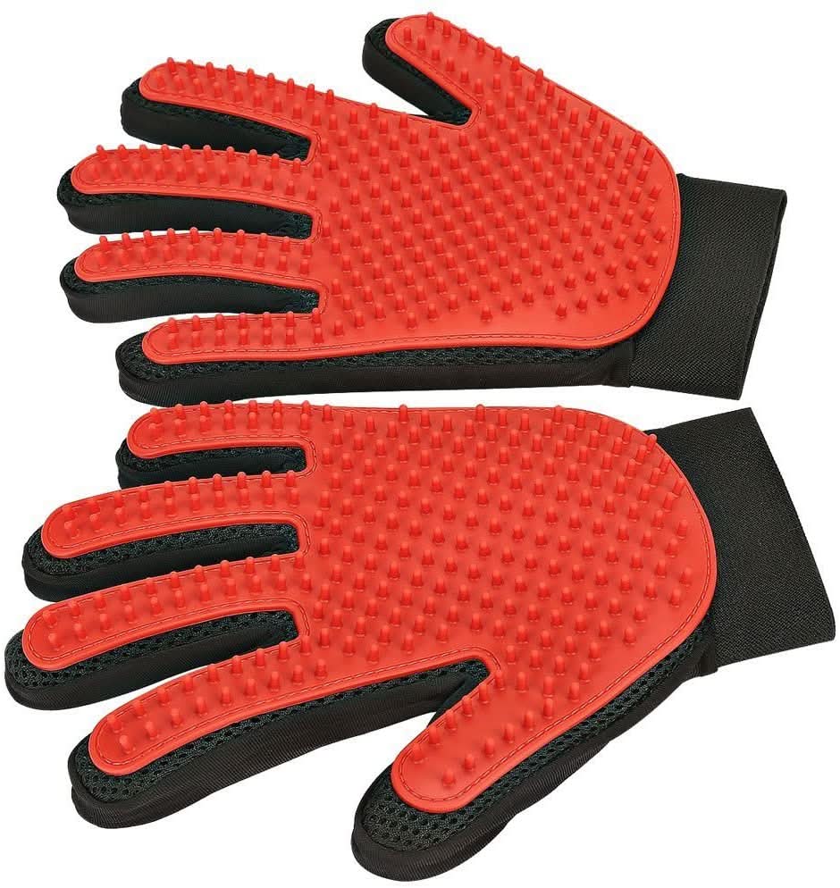 PETCAREGLOVE - guanto per la toelettatura e la rimozione delicata del pelo da gatti e cani