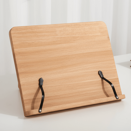 READSTYLE – Supporto per libri in legno regolabile, pieghevole e salvaspazio