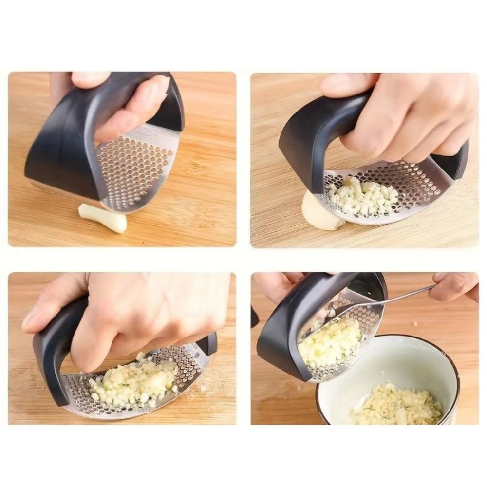 Trita Aglio™ Ergonomico in Acciaio – Cucina Facile, Resistente & Anti-Fatica