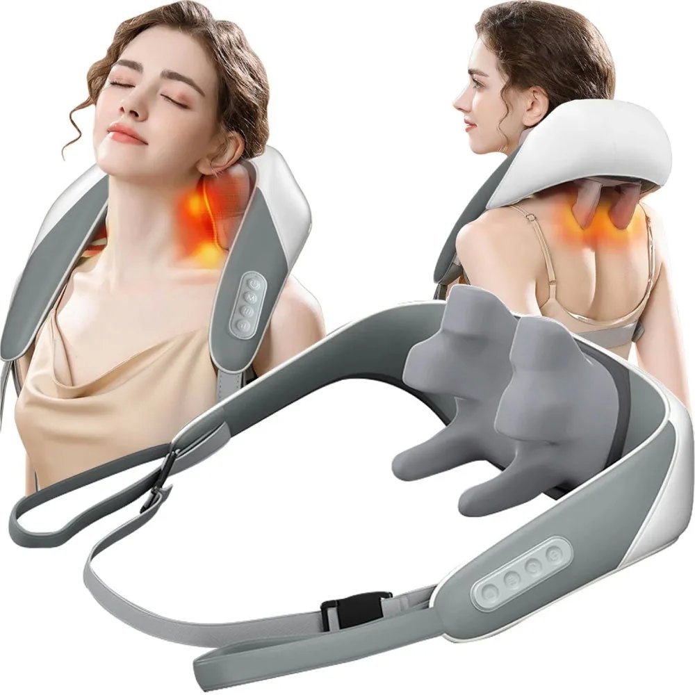 Massaggiatore Shiatsu Senza Fili – Sollievo Cervicale & Muscolare con Batteria Ricaricabile