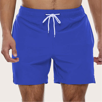 Pantaloncini da bagno da uomo in tessuto ad asciugatura rapida con vita elastica