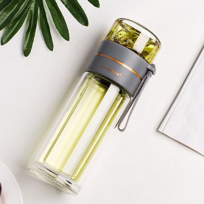 Bottiglia d'acqua in vetro con infusore, design moderno