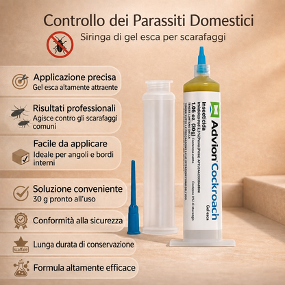 Siringa gel per eliminazione scarafaggi
