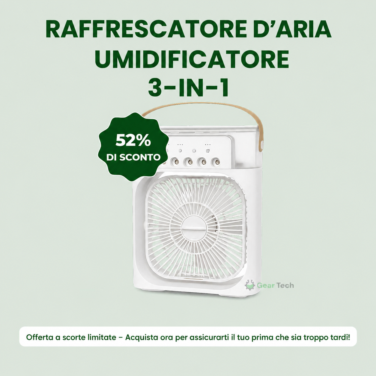 Raffrescatore con luce notturna LED accesa