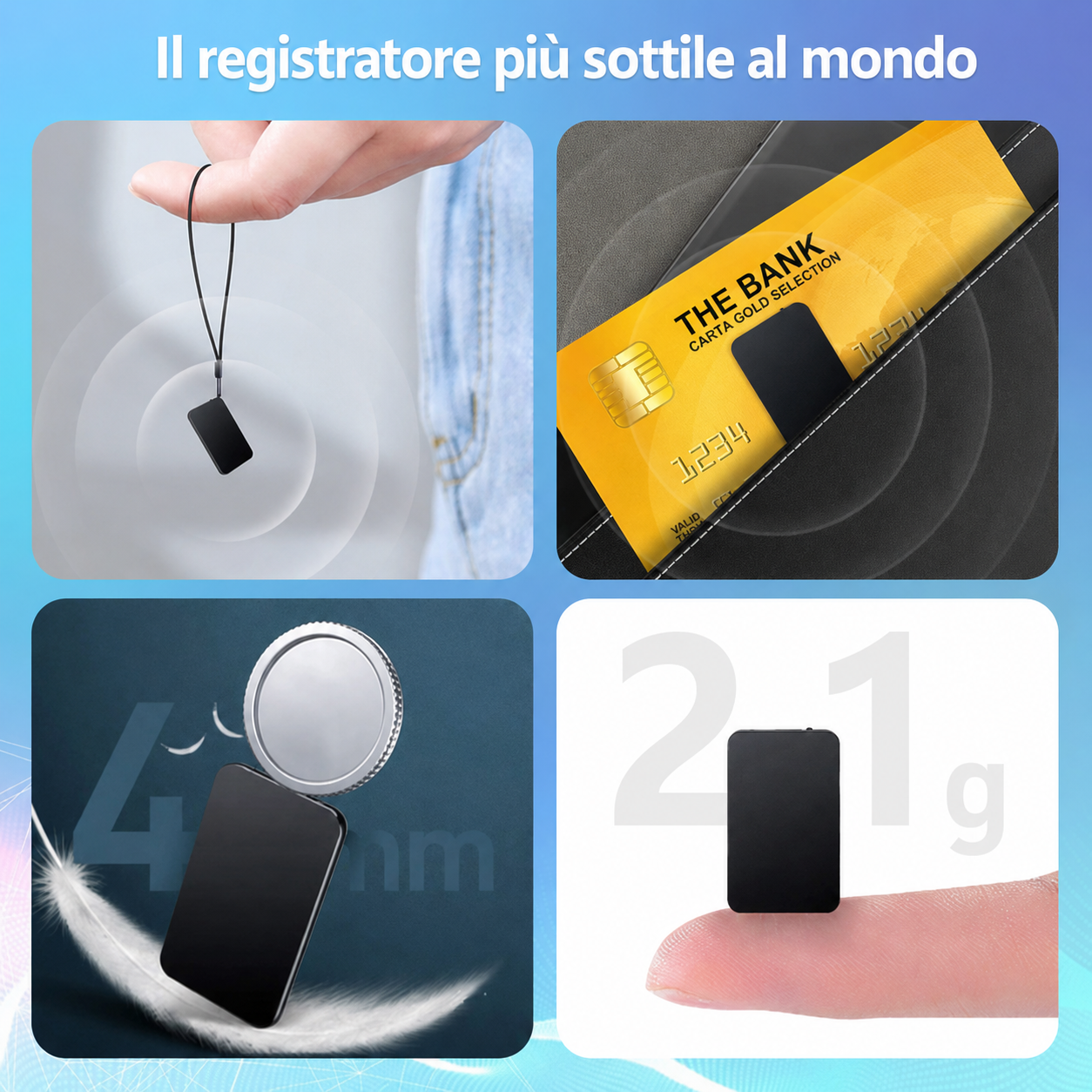 Mini Registratore Attivato dalla Voce