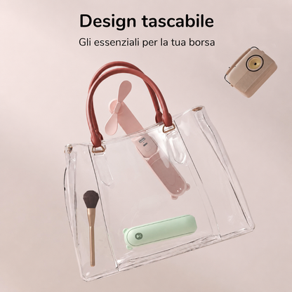 Ventilatore Tascabile Pieghevole Portatile – Mini Ventilatore a Mano e da Scrivania 2-in-1