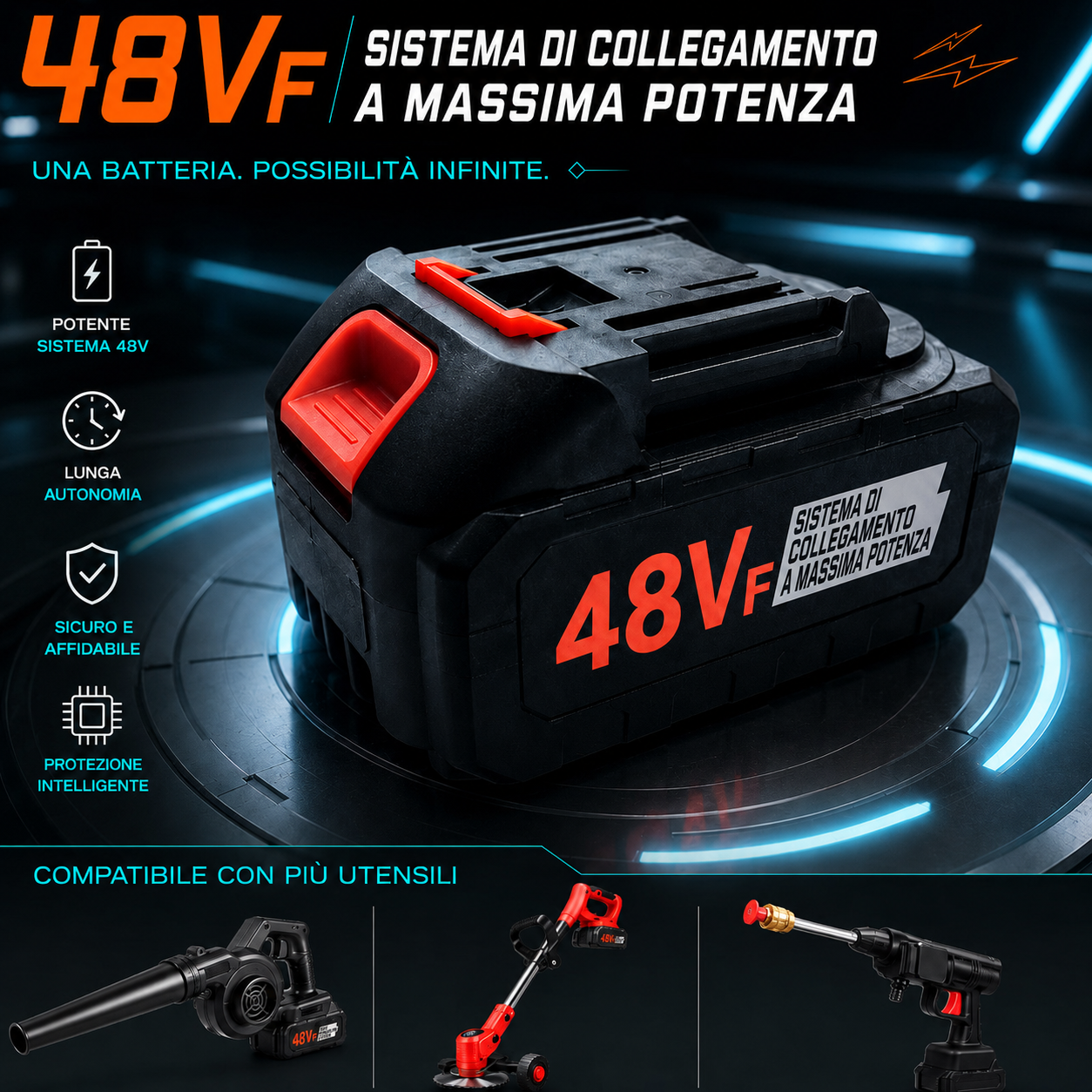 Batteria supplementare 48VF per attrezzi Satana