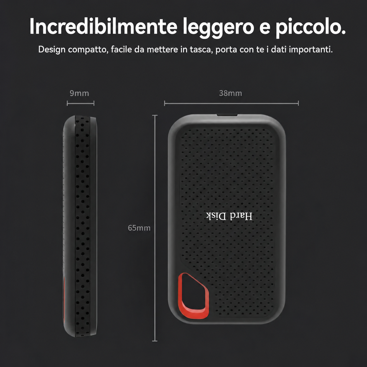 Grande capacità di archiviazione del disco SSD