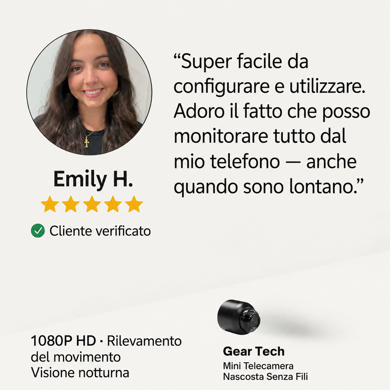 Telecamera con audio per sorveglianza discreta