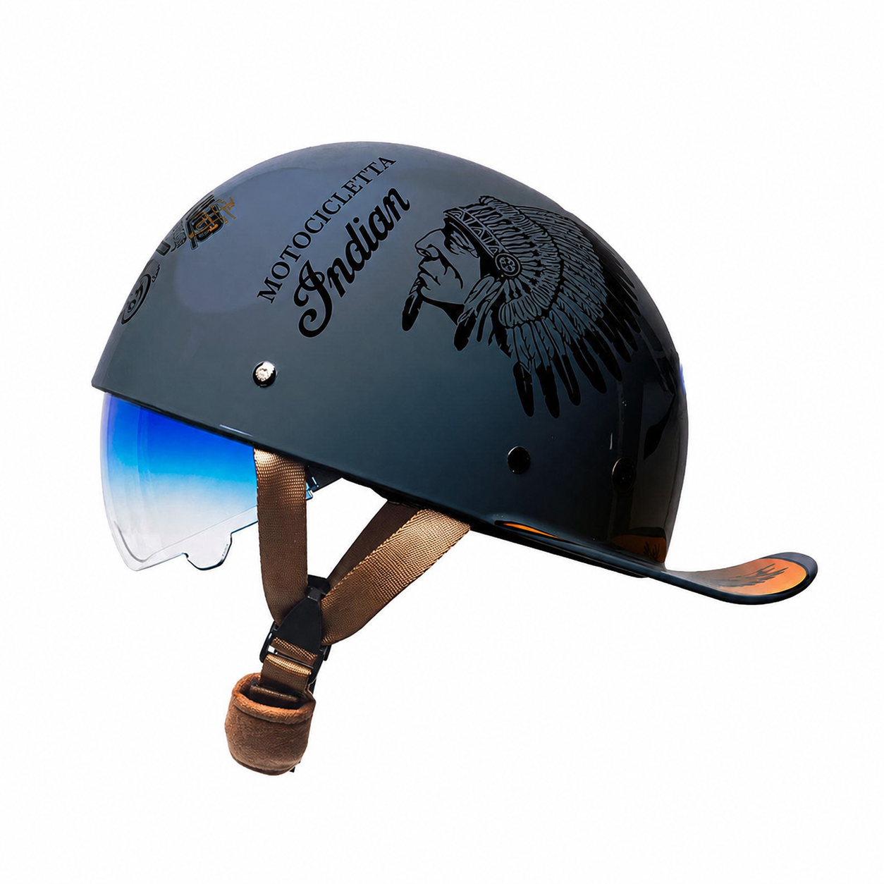Casco da baseball per moto, vista dall'alto