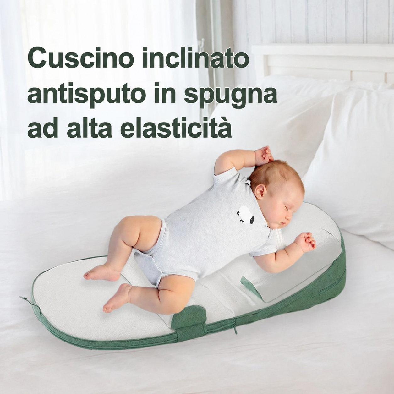 Materiali morbidi e traspiranti del cuscino inclinato
