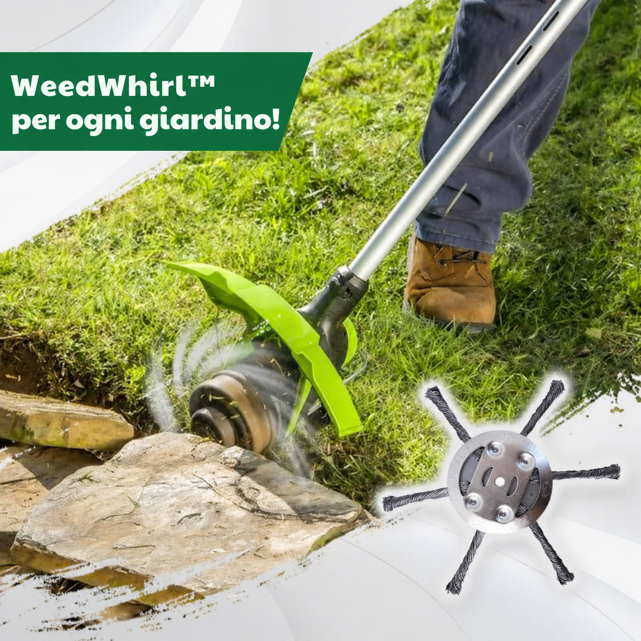 Rasentrimmer WeedWhirl in azione