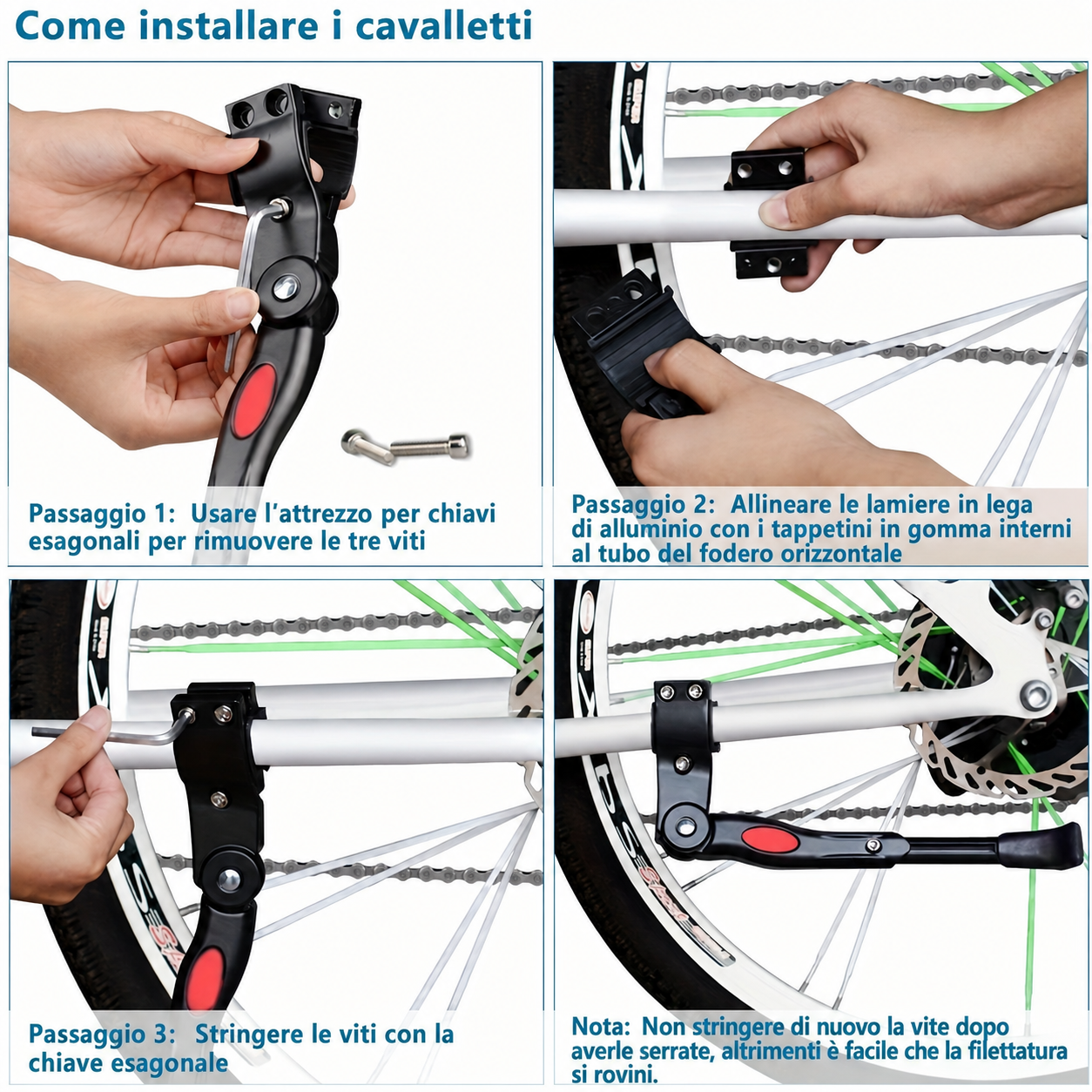 Cavalletto Bici Regolabile – Supporto Laterale Solido per Parcheggio Stabile