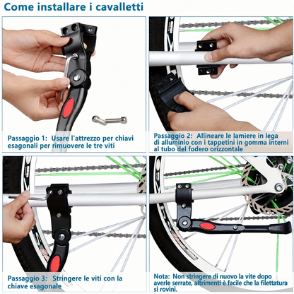 Cavalletto Bici Regolabile – Supporto Laterale Solido per Parcheggio Stabile
