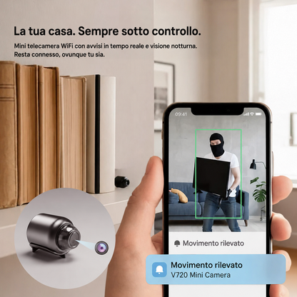Dettaglio del design compatto della telecamera