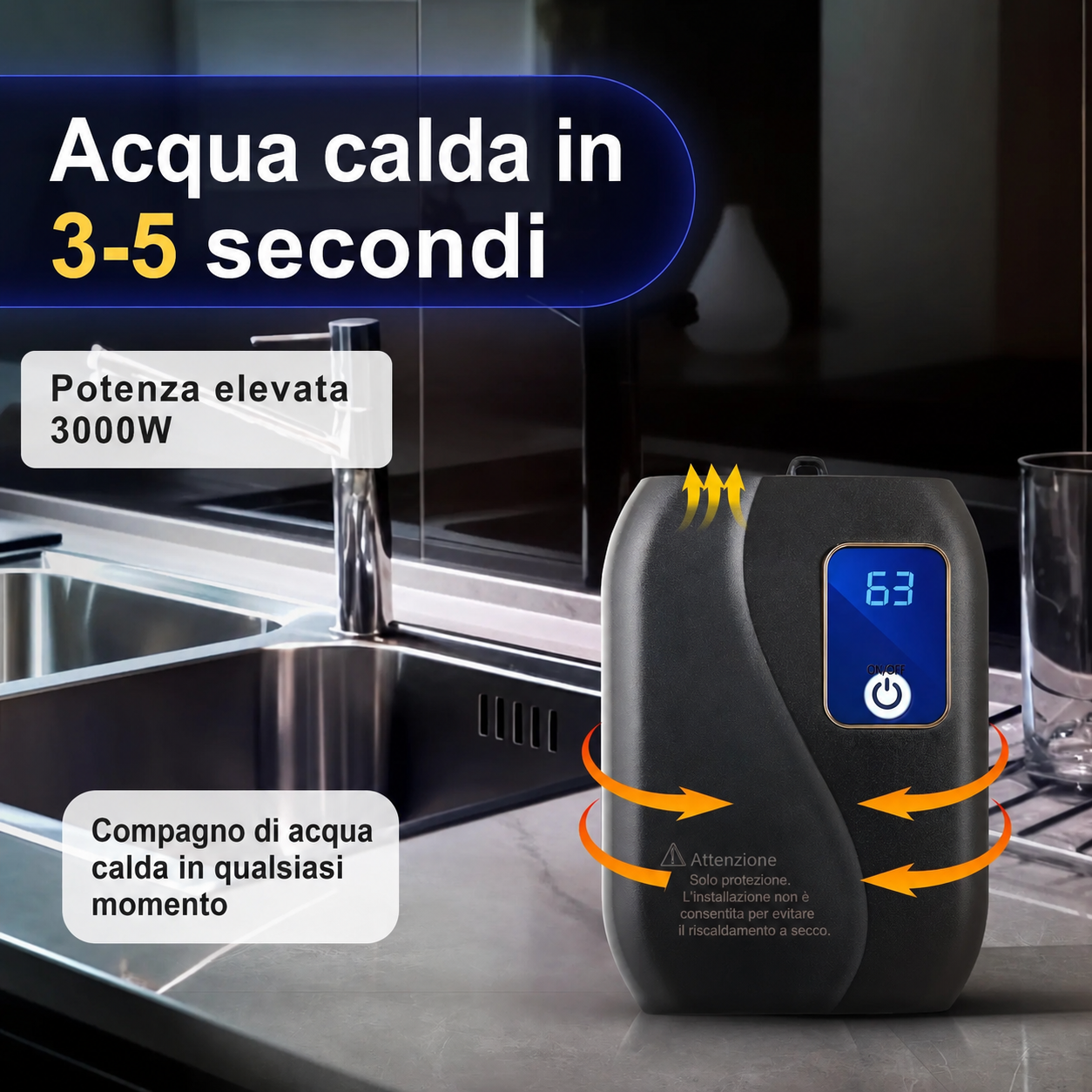Sistema di sicurezza per prevenzione perdite e surriscaldamento