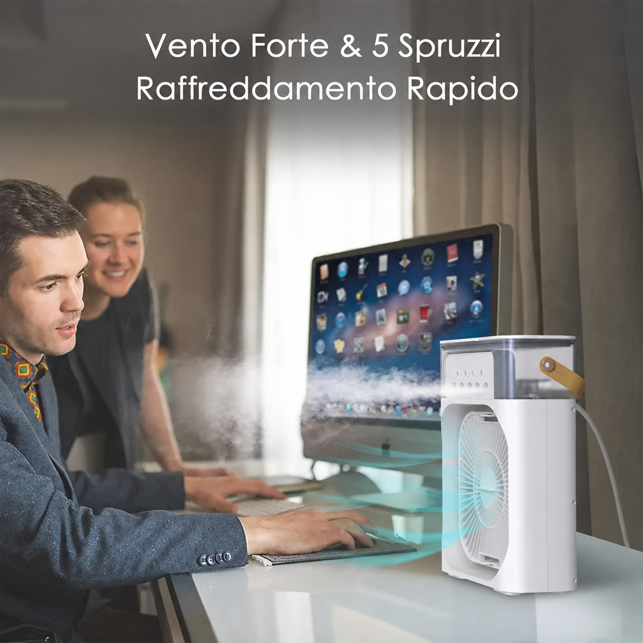 Ventilatore con 5 ugelli di nebbia